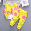 Toddler Girls Floral Design Three-piece Warm Cotton Clothing Set childrensterritory