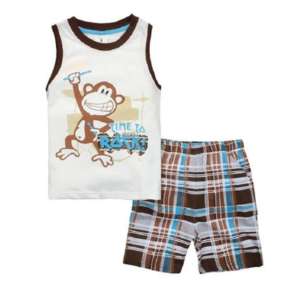 Kids Boys Cartoon Letter Design T-Shirt and Pant Suit childrensterritory