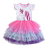 Kids Girls Unicorn Embroidery Birthday Tutu Dresses childrensterritory