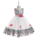 Kids Girl Flower Embroidery Summer Birthday Party Dresses childrensterritory