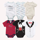 6 pcs/lot Baby Girls Cartoon Print Bodysuits for Summer childrensterritory
