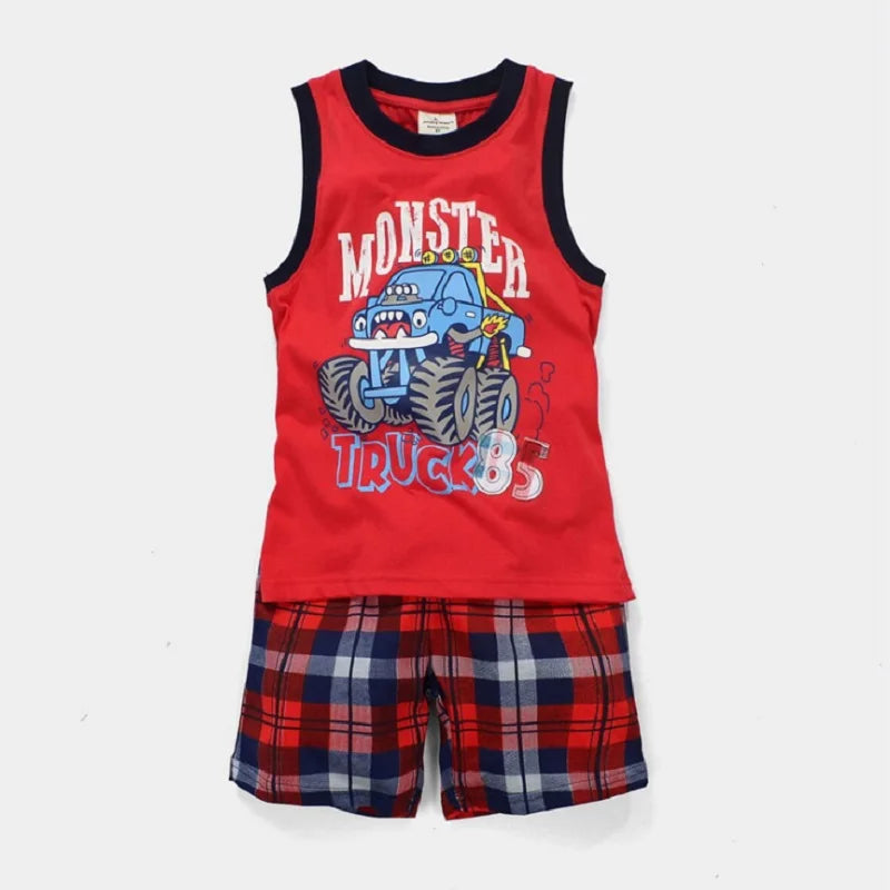 Kids Boys Cartoon Letter Design T-Shirt and Pant Suit childrensterritory