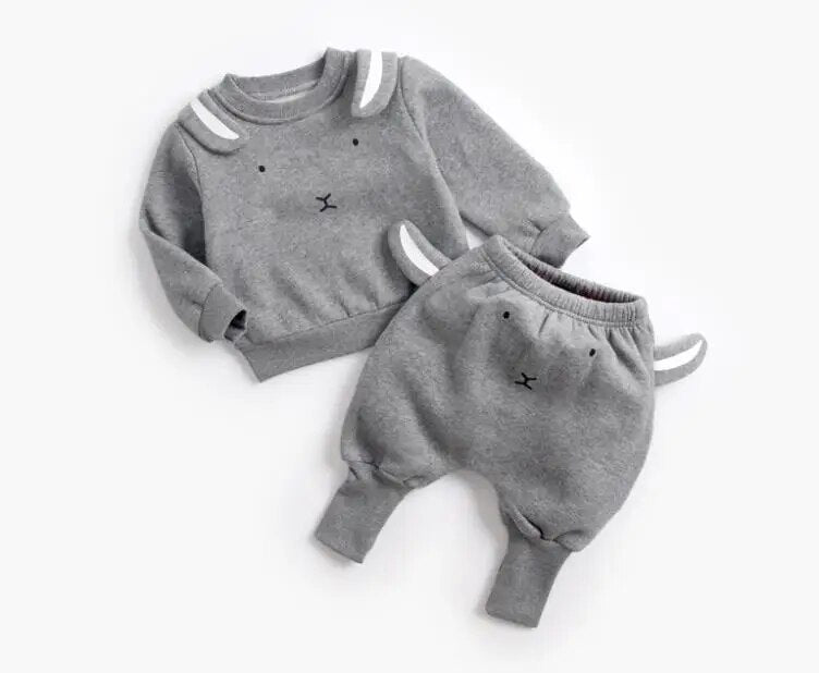Animal Printed 2Pcs Casual Warm Baby Clothes Sets Tops + Pants childrensterritory