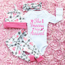 Newborn Girls Letter Printed 3 Piece Winter Clothing Set childrensterritory