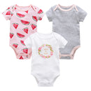6 pcs/lot Baby Girls Cartoon Print Bodysuits for Summer childrensterritory