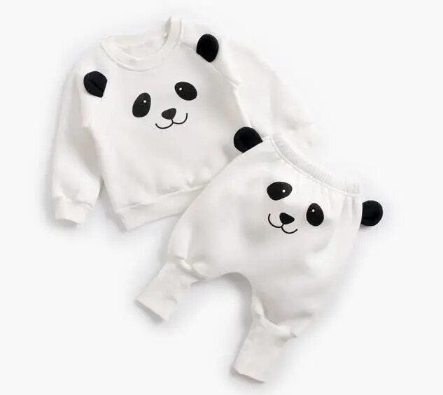 Animal Printed 2Pcs Casual Warm Baby Clothes Sets Tops + Pants childrensterritory