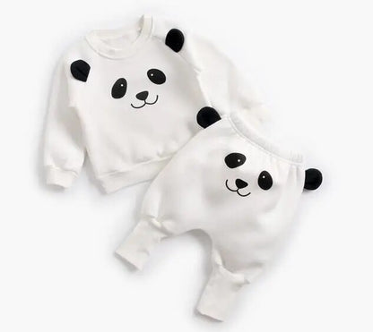 Animal Printed 2Pcs Casual Warm Baby Clothes Sets Tops + Pants childrensterritory