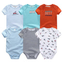 6Pcs/Lot Cartoon Design Soft Cotton Baby Rompers childrensterritory