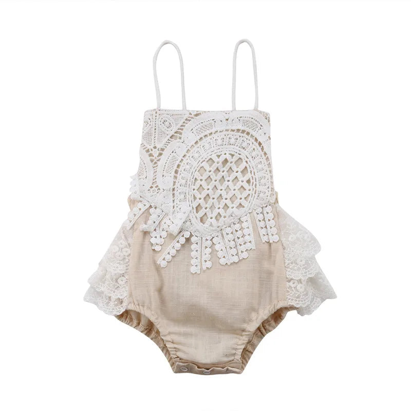 Baby Girl Sleeveless Lace Romper/Jumpsuit