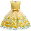 Sleeveless Bow Lace Design Girls Party Dresses childrensterritory