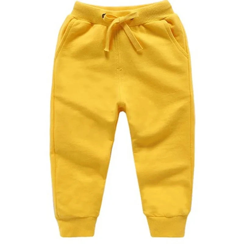 Warm Solid Pattern Casual Cotton Sports Pants for Kids childrensterritory