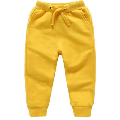 Warm Solid Pattern Casual Cotton Sports Pants for Kids childrensterritory