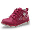 PU Leather Ankle Boots with Flower Pattern for Kids Girls childrensterritory