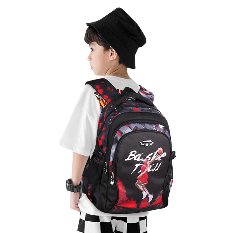 Basketball Print Stylish School Bag for Kids childrensterritory