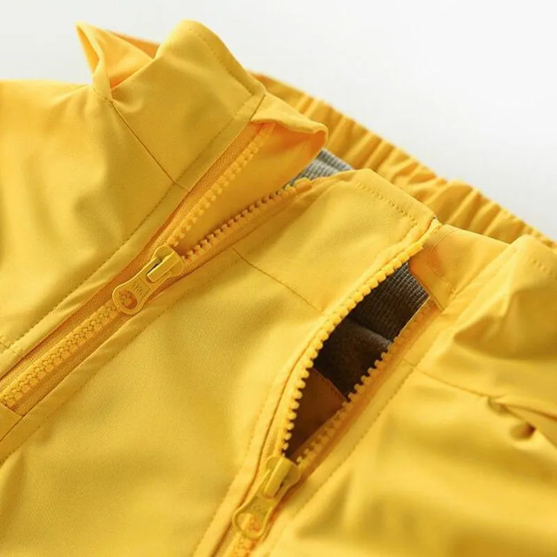 Double-Deck Windproof Inner Polar Fleece Kids Jacket childrensterritory