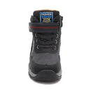 Kids Boys Black And Skyblue Mid-Calf Leather Snow Boots childrensterritory