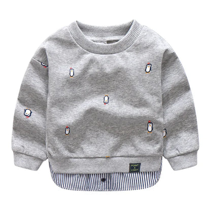 Cartoon Animal Print Patchwork 2 Pcs Sweatshirt For Kids childrensterritory