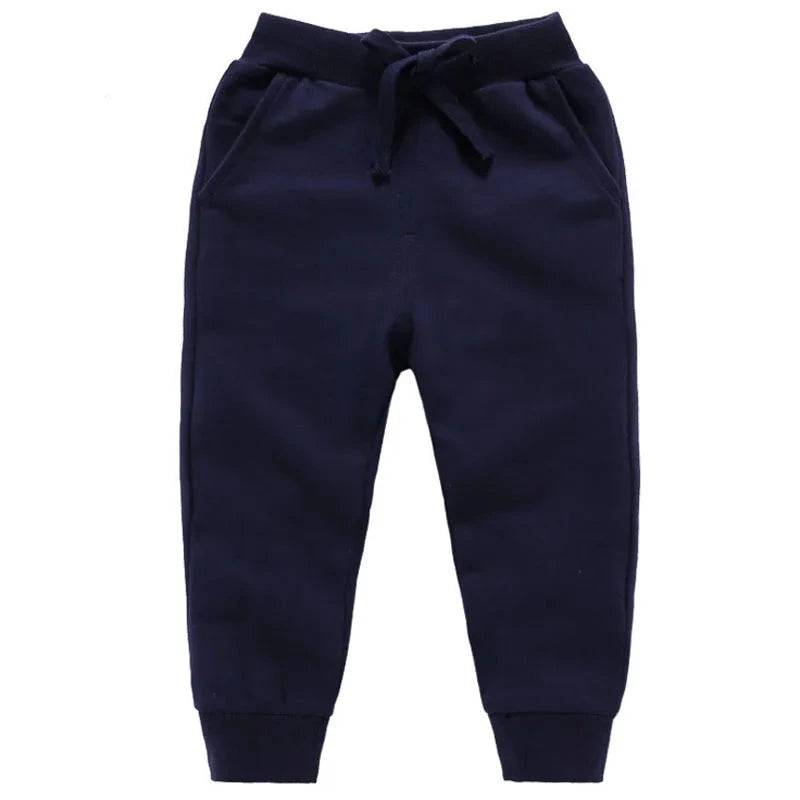 Warm Solid Pattern Casual Cotton Sports Pants for Kids childrensterritory