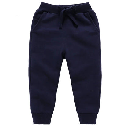 Warm Solid Pattern Casual Cotton Sports Pants for Kids childrensterritory