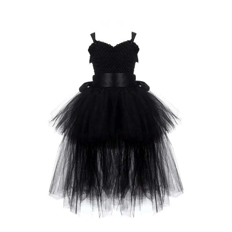 Kids Girls V-neck Evening Birthday Party Tulle Dresses childrensterritory
