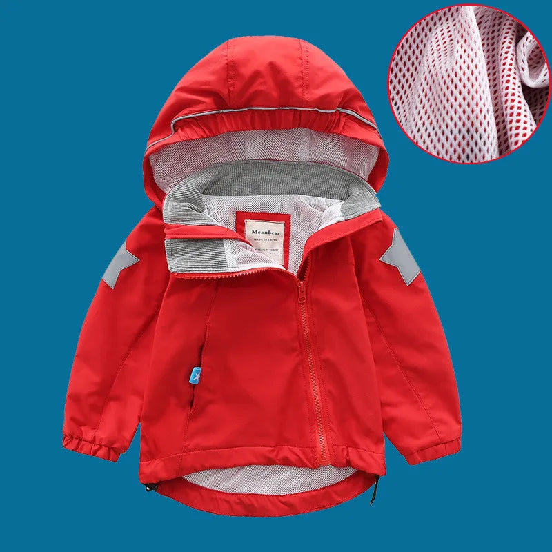 Double-Deck Windproof Inner Polar Fleece Kids Jacket childrensterritory