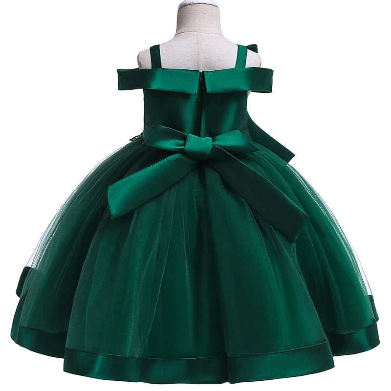Girls' Sleeveless Bow Design Elegant Party Dresses