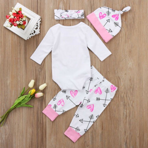 Newborn Girls Letter Printed 3 Piece Winter Clothing Set childrensterritory