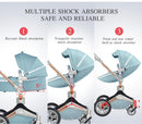 2 in 1 Rotateable, PU Leather Luxury Baby Stroller childrensterritory