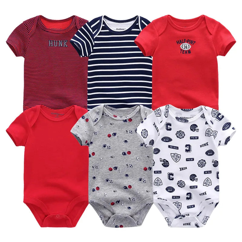 6Pcs/Lot Cartoon Design Soft Cotton Baby Rompers childrensterritory