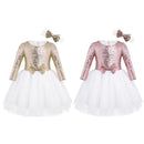 Flower Sequins Formal Dresses for Kids Girls Birthday/Baptism childrensterritory