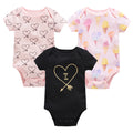 6 pcs/lot Baby Girls Cartoon Print Bodysuits for Summer childrensterritory