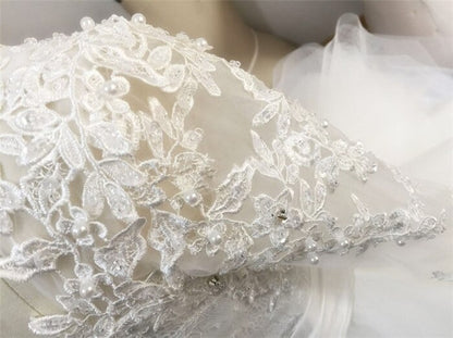 Lace Pearls Applique Flower Girl Dress for Wedding/Communion childrensterritory