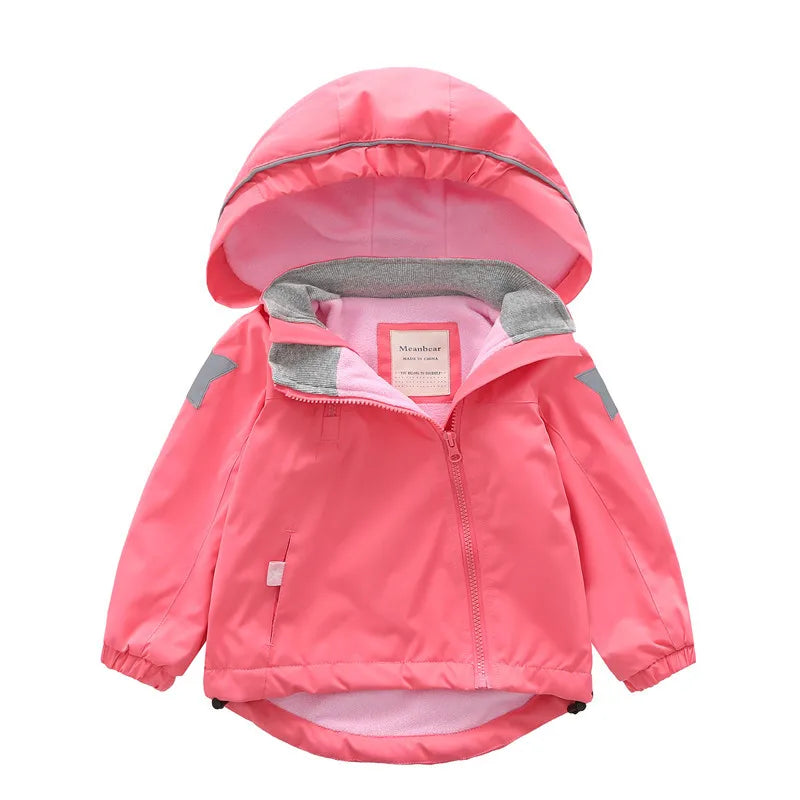 Double-Deck Windproof Inner Polar Fleece Kids Jacket childrensterritory