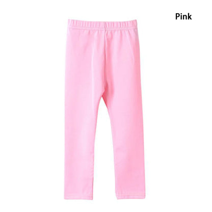 Kids Girls Candy Color Soft Elastic Cotton Leggings/Trousers childrensterritory