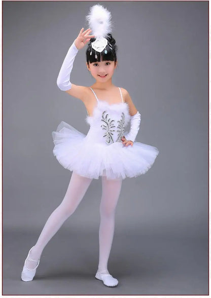 Professional White Ballerina Dancing Costumes for Girls
