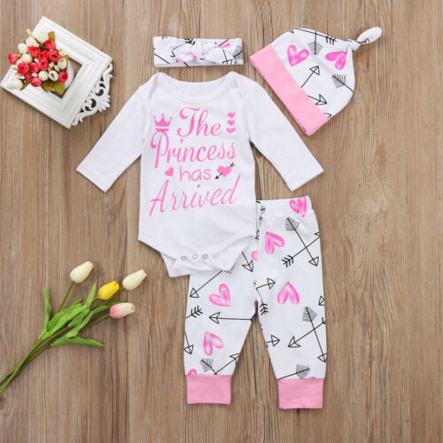 Newborn Girls Letter Printed 3 Piece Winter Clothing Set childrensterritory