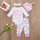 Newborn Girls Letter Printed 3 Piece Winter Clothing Set childrensterritory