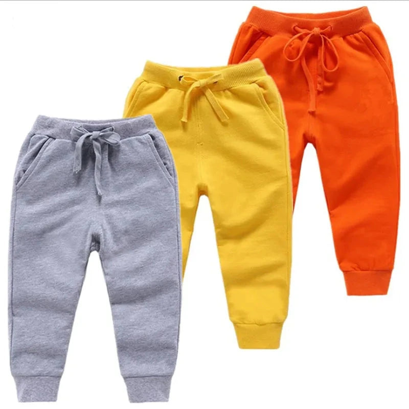 Warm Solid Pattern Casual Cotton Sports Pants for Kids childrensterritory
