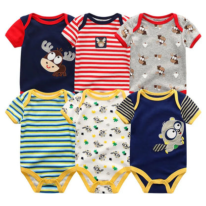 6Pcs/Lot Cartoon Design Soft Cotton Baby Rompers childrensterritory