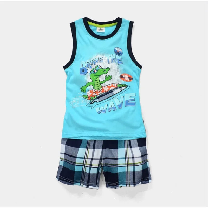 Kids Boys Cartoon Letter Design T-Shirt and Pant Suit childrensterritory