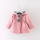 Toddler Girls Rabbit Ear Hooded Cotton Outerwear childrensterritory