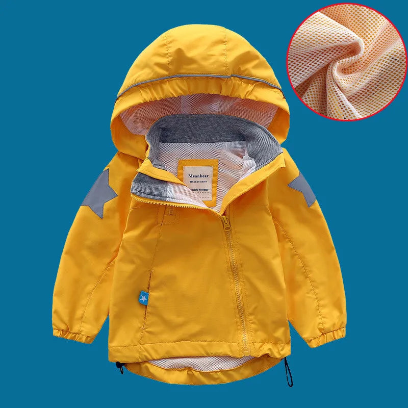 Double-Deck Windproof Inner Polar Fleece Kids Jacket childrensterritory