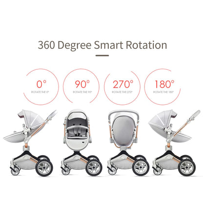 3-in-1 High Landscape Luxury Baby Stroller childrensterritory