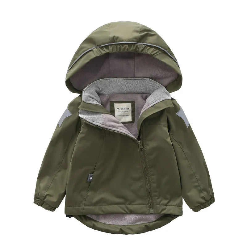 Double-Deck Windproof Inner Polar Fleece Kids Jacket childrensterritory