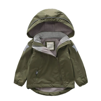 Double-Deck Windproof Inner Polar Fleece Kids Jacket childrensterritory