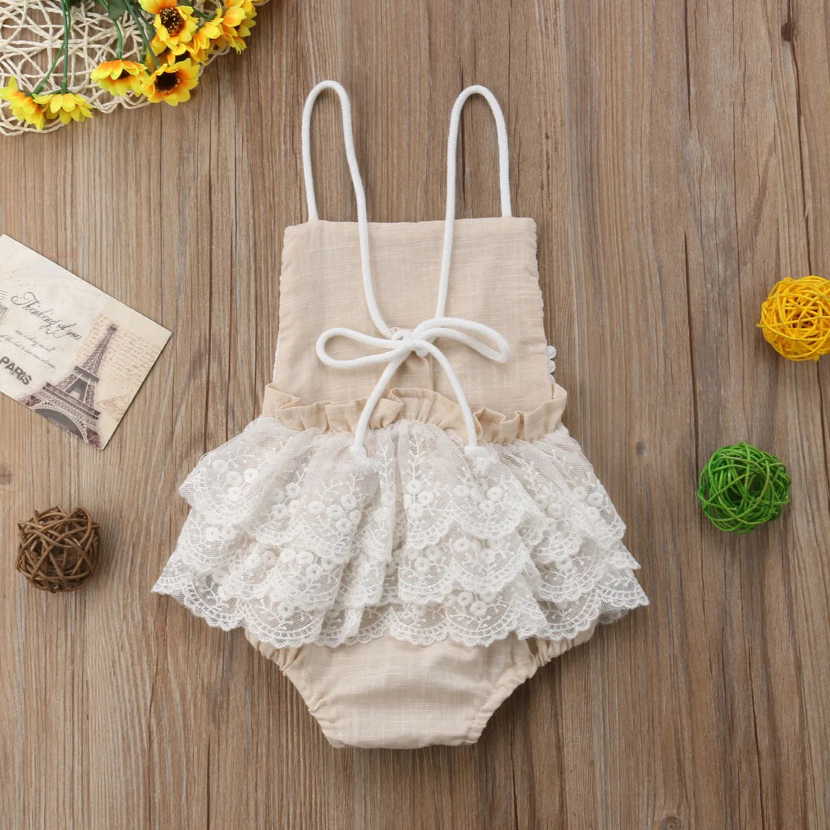 Baby Girl Sleeveless Lace Romper/Jumpsuit