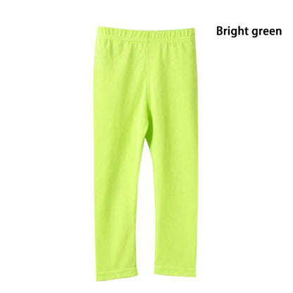 Kids Girls Candy Color Soft Elastic Cotton Leggings/Trousers childrensterritory