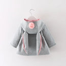 Toddler Girls Rabbit Ear Hooded Cotton Outerwear childrensterritory