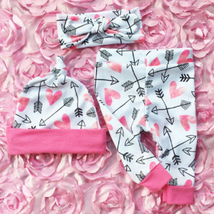 Newborn Girls Letter Printed 3 Piece Winter Clothing Set childrensterritory