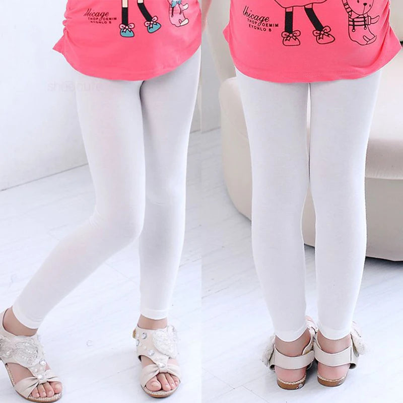 Kids Girls Candy Color Soft Elastic Cotton Leggings/Trousers childrensterritory